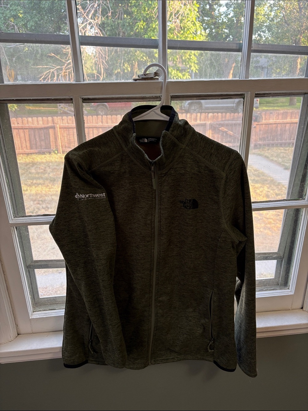 The North Face Dark Olive Green Full-Zip Fleece Jacket